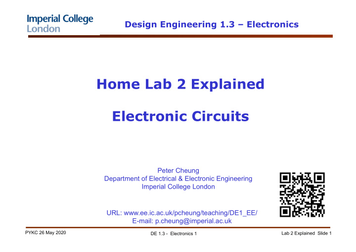 design engineering 1 3 electronics home lab 2 explained