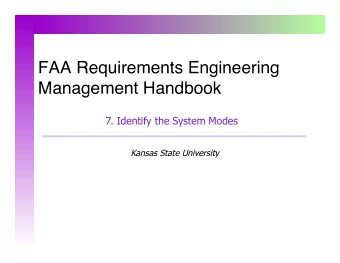 Management Handbook   7. Identify the System Modes  Kansas State University  St  Steps  s in  in