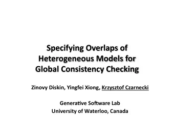 Zinovy  Diskin,  Yingfei  Xiong,  Krzysztof  Czarnecki    Genera9ve  So;ware