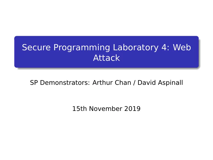 secure programming laboratory 4 web attack