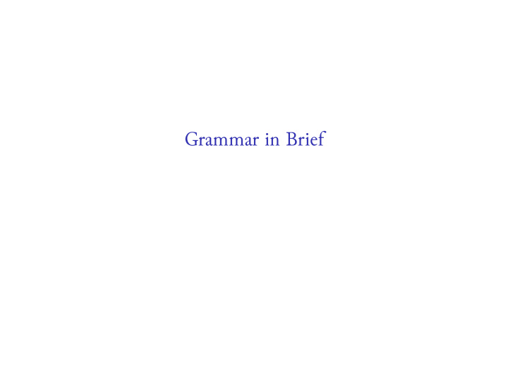 grammar in brief part i nominals