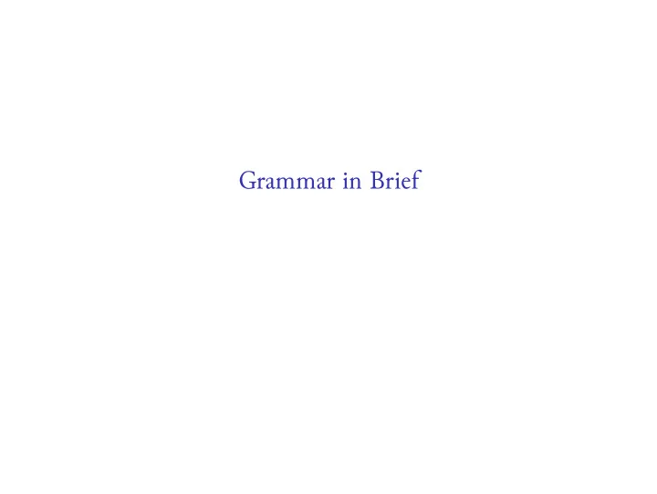 grammar in brief part i nominals