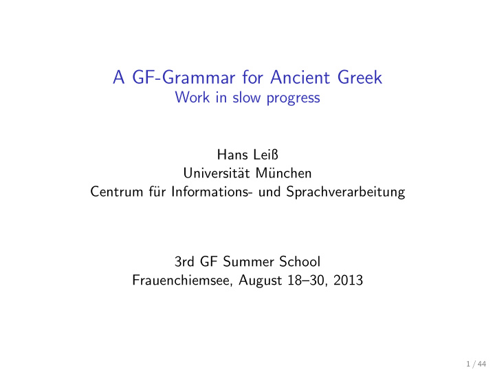 a gf grammar for ancient greek
