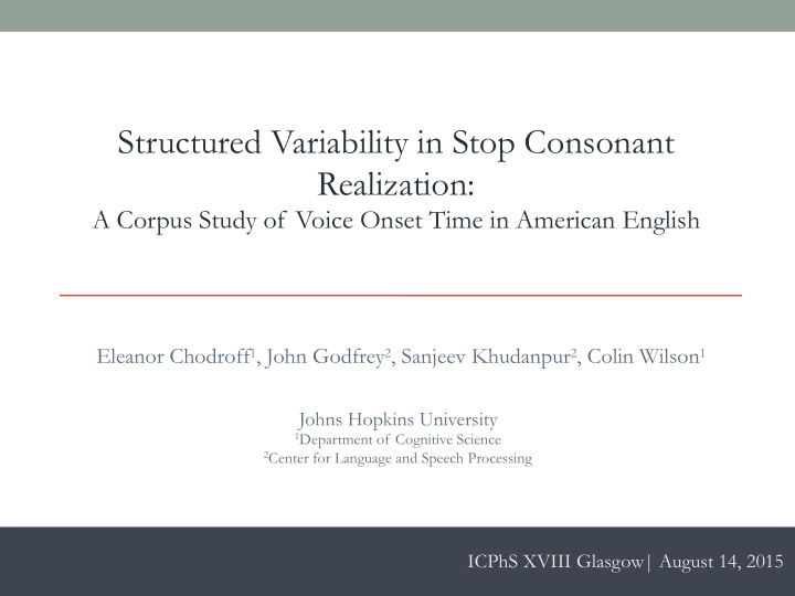 structured variability in stop consonant realization