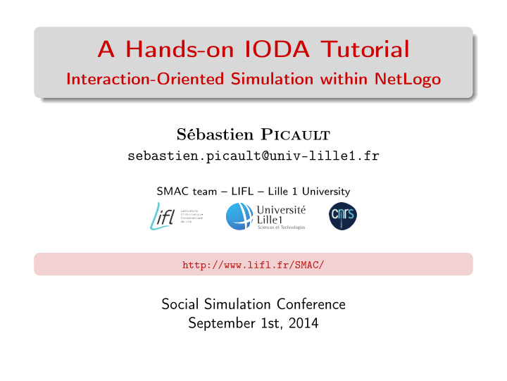 a hands on ioda tutorial