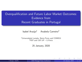Overqualification and Future Labor Market Outcomes:  Evidence from  Recent Graduates in Portugal