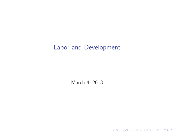 labor and development