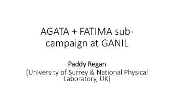 campaign at GANIL  Paddy Regan  (University of Surrey &amp; National Physical Laboratory, UK)
