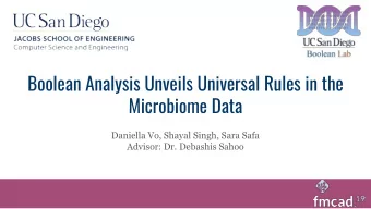 Boolean Analysis Unveils Universal Rules in the  Microbiome Data  Daniella Vo, Shayal Singh, Sara