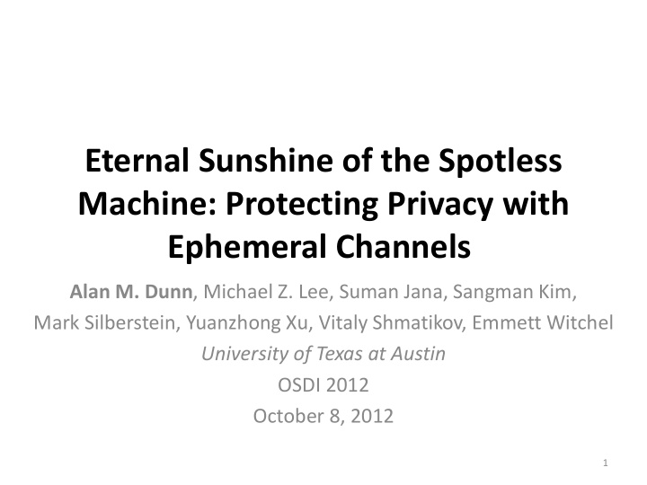 eternal sunshine of the spotless