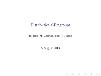 Definition  Definition A lattice-ordered pregroup , or just  -pregroup , is a structure of