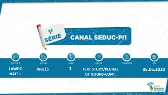 1  LAWDO  05.06.2020  INGLS  TEXT STUDY/PLURAL  NATELL  OF NOUNS-CONT. Questo 1 (FUVEST)