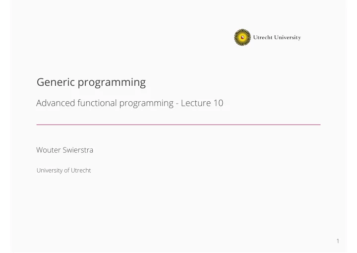 generic programming