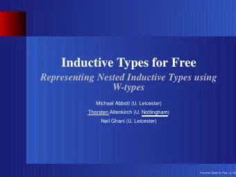 Inductive Types for Free  Representing Nested Inductive Types using  W-types  Michael Abbott (U.
