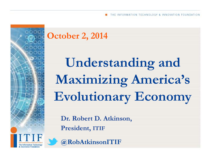 understanding and maximizing america s evolutionary