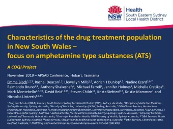 Characteristics of the drug treatment population  in New South Wales   focus on amphetamine type