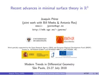 (All surfaces are orientable) M C = { M  R 3 complete embedded minimal surface | g ( M ) &lt;