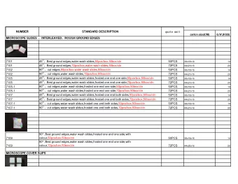 quote unit  quote unit  NUMBER  STANDARD DESCRIPTION  carton size(CM)  G.W.(KGS) MICROSCOPE SLIDES
