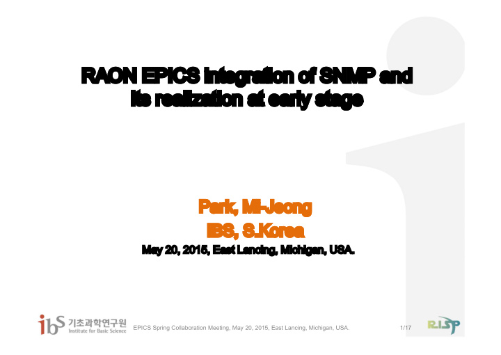 raon epics integration of snmp and raon epics integration