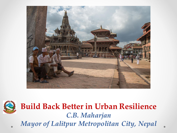 build back better in urban resilience