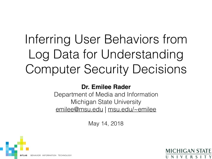 inferring user behaviors from log data for understanding