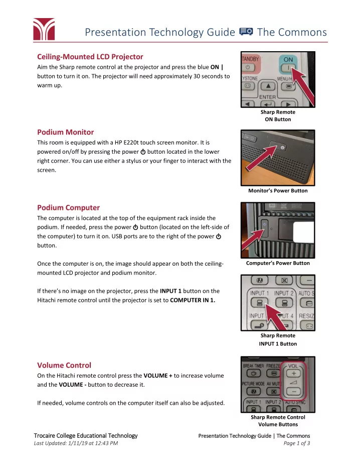 presentation technology guide the commons