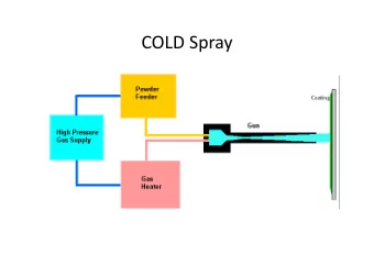 COLD Spray POWDER REQUIREMENTS   Selection criteria: only the powders of materials that can