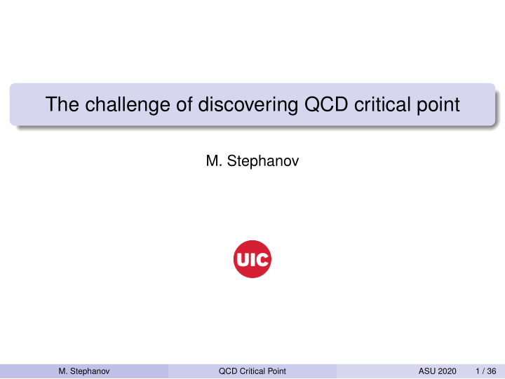 the challenge of discovering qcd critical point