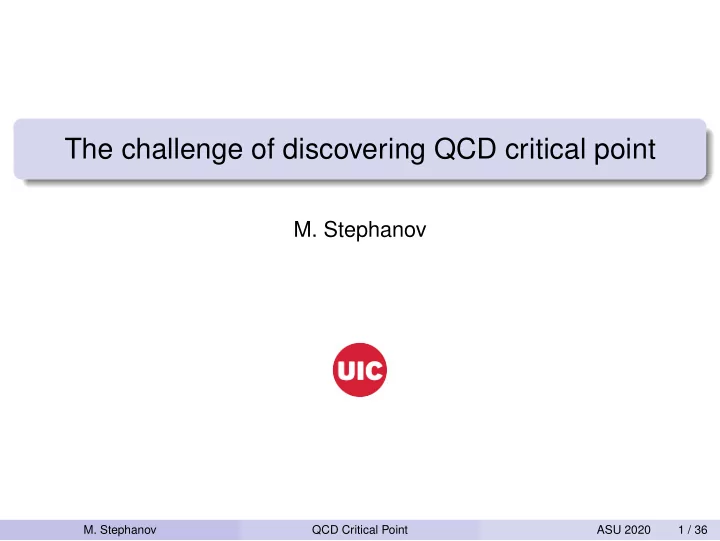 the challenge of discovering qcd critical point
