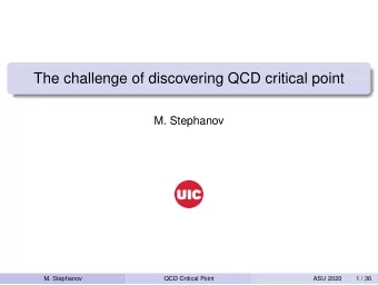 The challenge of discovering QCD critical point  M. Stephanov  M. Stephanov  QCD Critical Point