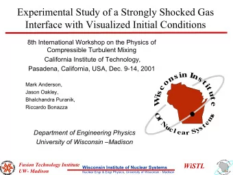 Experimental Study of a Strongly Shocked Gas  Interface with Visualized Initial Conditions  8th