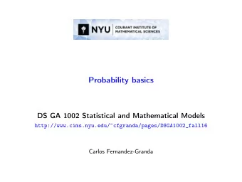 Probability basics  DS GA 1002 Statistical and Mathematical Models