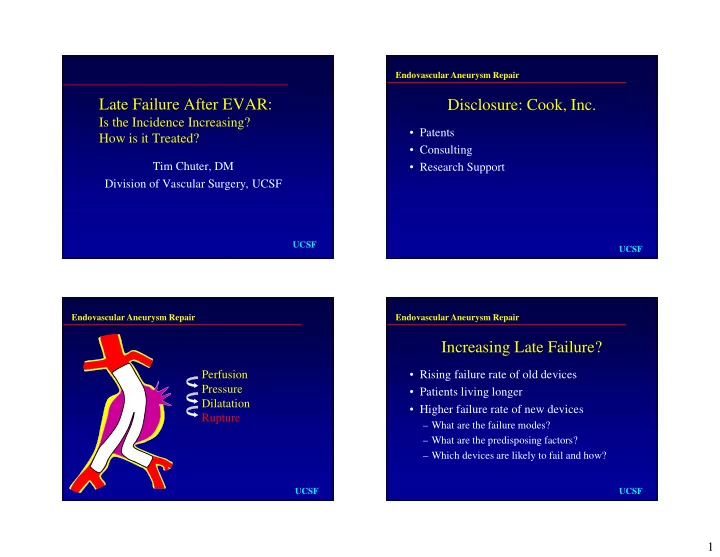 late failure after evar disclosure cook inc