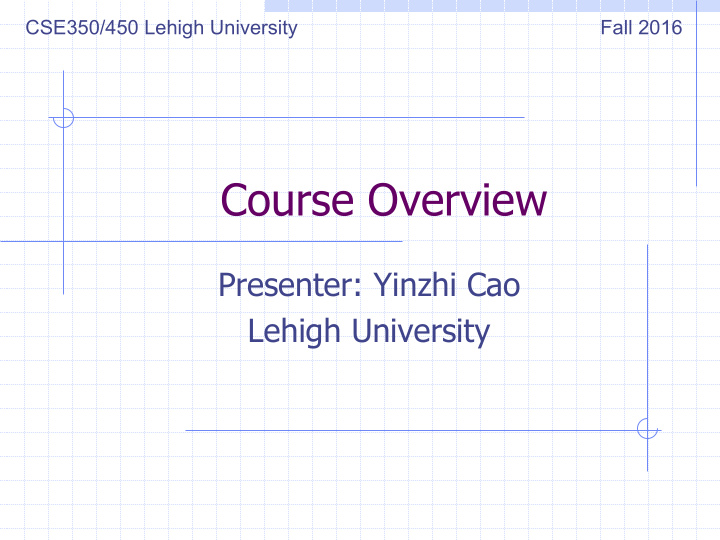 course overview