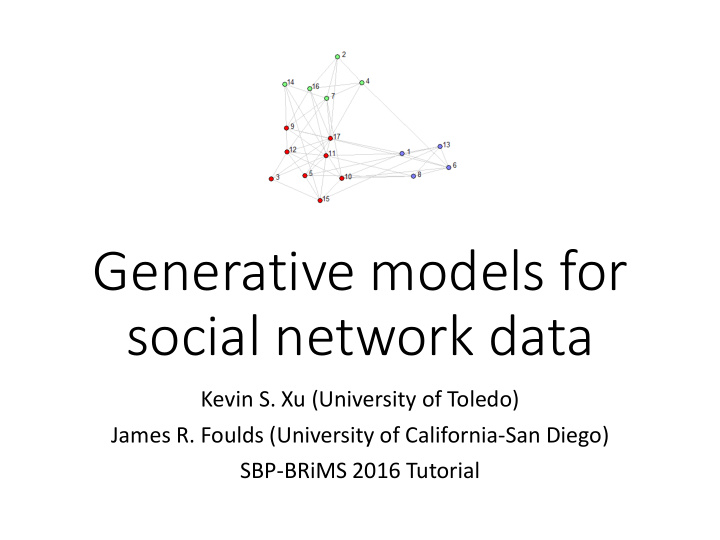 generative models for social network data