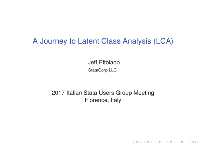 a journey to latent class analysis lca