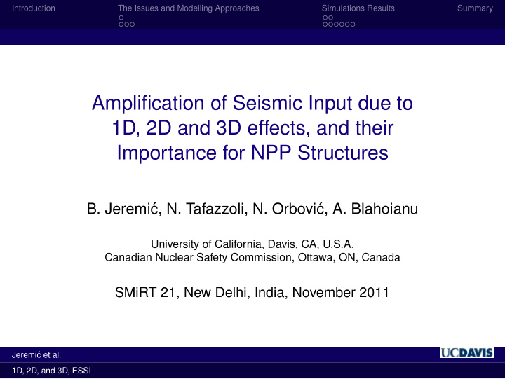 amplification of seismic input due to 1d 2d and 3d