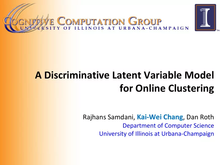 a discriminative latent variable model for online