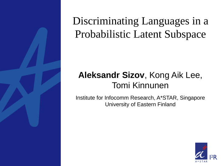 discriminating languages in a probabilistic latent