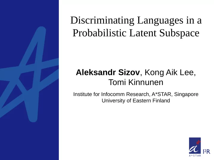discriminating languages in a probabilistic latent
