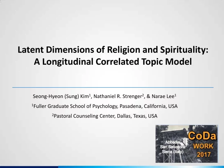 latent dimensions of religion and spirituality a
