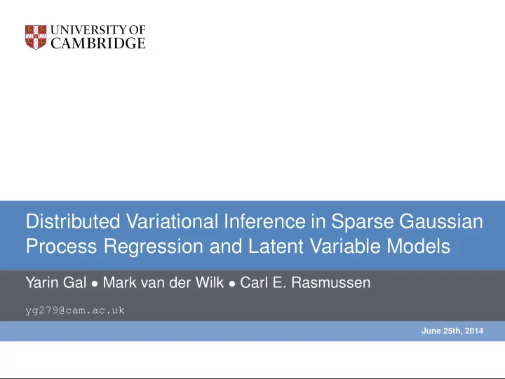 distributed variational inference in sparse gaussian