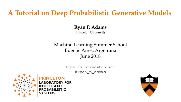 a tutorial on deep probabilistic generative models