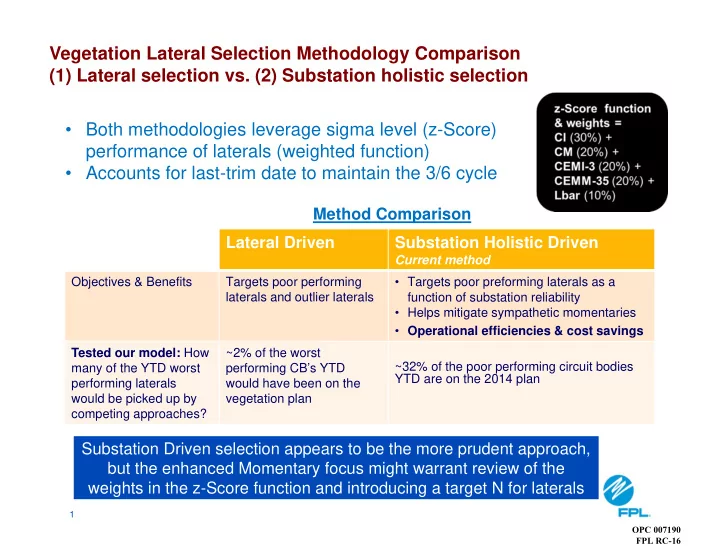 vegetation lateral selection methodology comparison 1