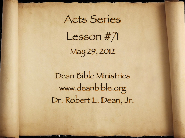 acts series lesson 71
