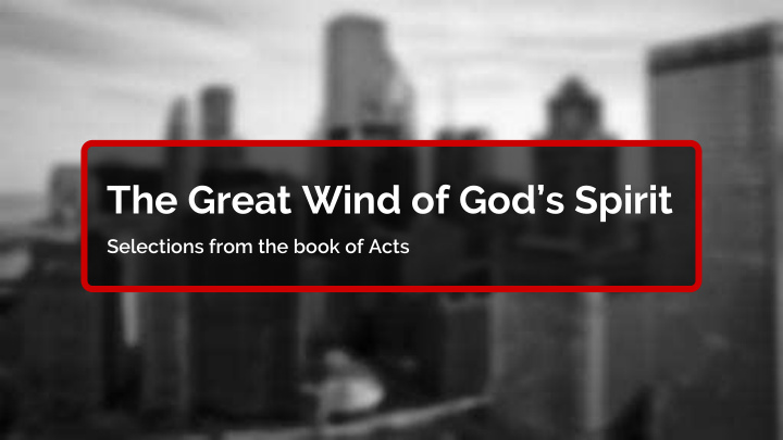the great wind of god s spirit the great wind of god s