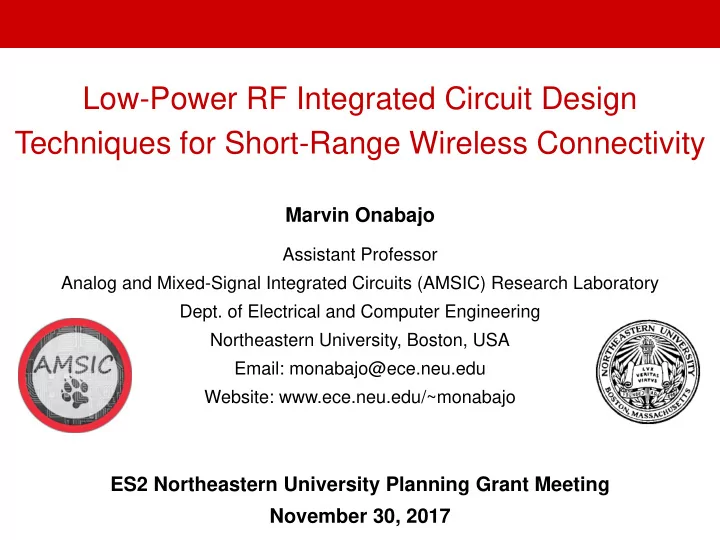 low power rf integrated circuit design techniques for