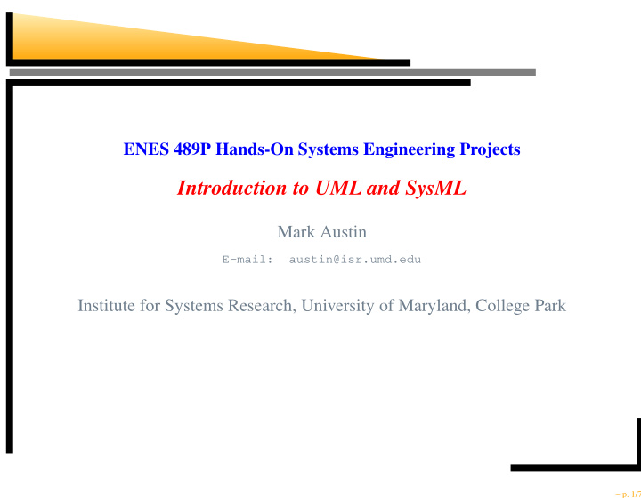 introduction to uml and sysml