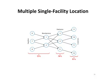 Multiple Single-Facility Location  9  Distribution  3  6  Manufacturing  1  10  Customers