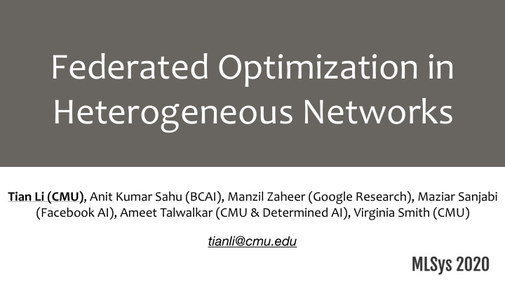 federated optimization in heterogeneous networks